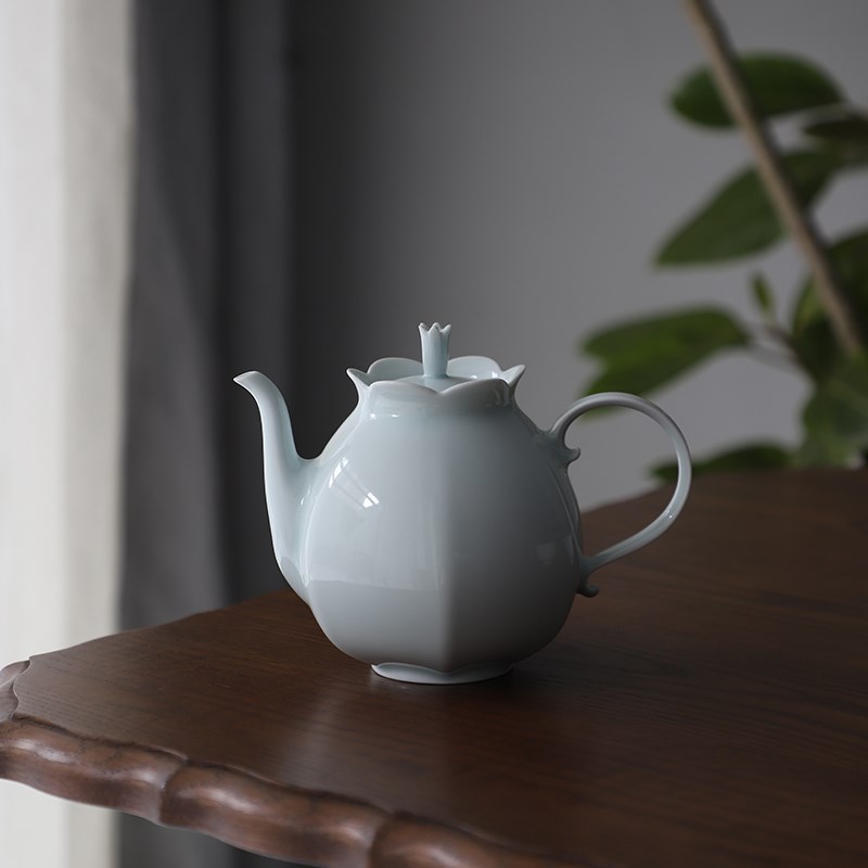 山水一间花草茶具下午茶杯水杯凉水壶袋泡茶壶景德镇影青瓷简约