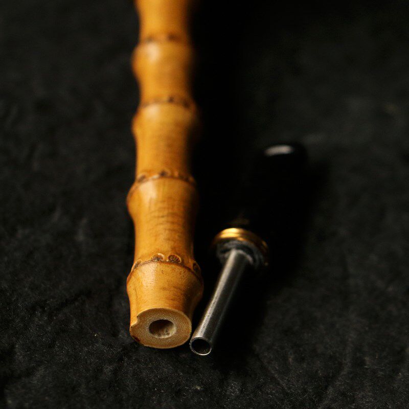 精品纯手工制作天然满钉老竹根竹鞭小烟斗竹雕竹制把玩烟具可拆卸