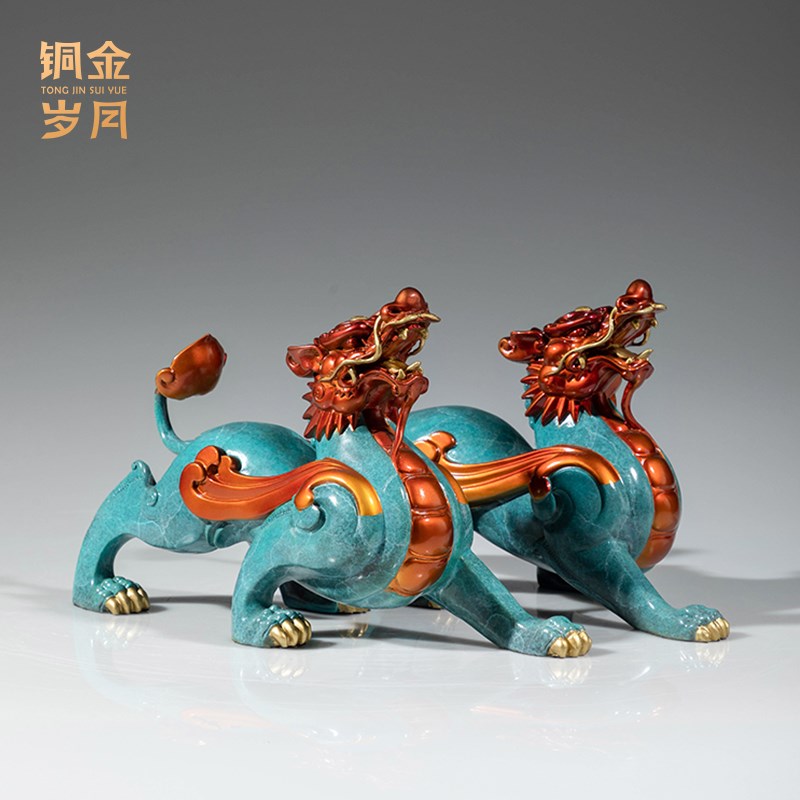 《霸王貔貅》铜金岁月黄铜摆件工艺品铜器客厅办公室装饰开业礼品