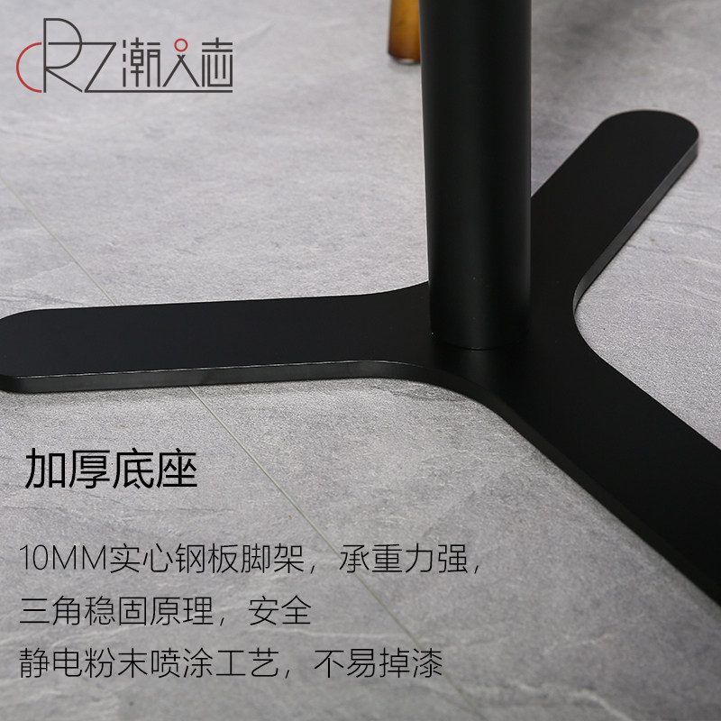 北欧轻奢吧台桌家用高脚桌子甜品奶茶店酒吧桌铁艺白色圆形小吧台