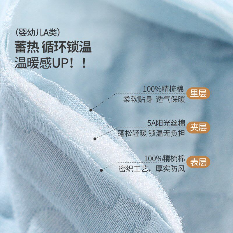 婴儿睡袍秋冬宝宝保暖睡衣冬季三层加厚长款防着凉男女婴幼儿睡裙