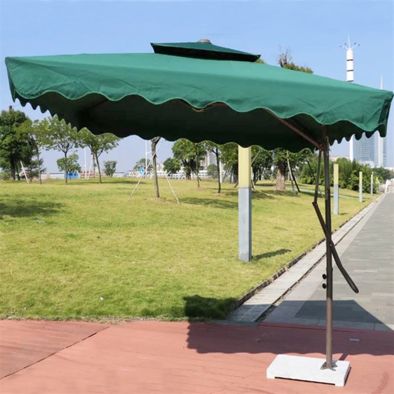 户外太阳遮阳伞铁质扳手伞侧立边柱单边伞铁艺方形花园阳台经济型