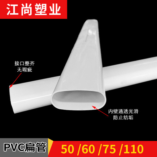 pvc50 60 110扁管厕所厨房阳台管道配件椭圆管地漏移位器75扁管