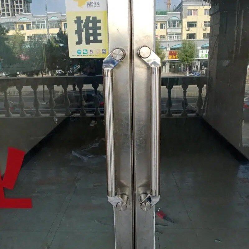 有无框玫瑰大木门把手黑钛金色推拉门把手加厚大拉手侧装有框门