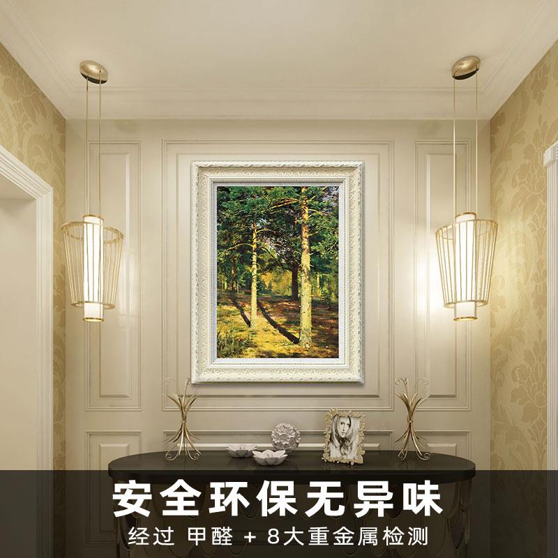 风色阳光下的松树希什金欧式玄关走廊书房风景油画竖幅装饰画版画