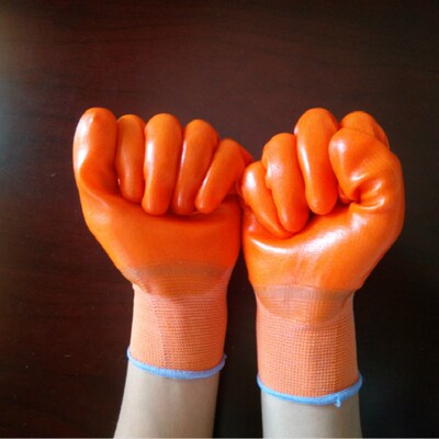 星宇P538.半挂型浸胶PVC手套 劳保手套耐磨耐用.防水.耐油