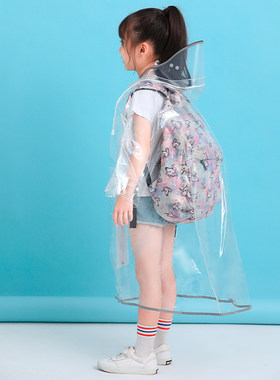 透明儿童雨衣小学生上学 10岁男生全身女孩大童女雨服 书包位雨披