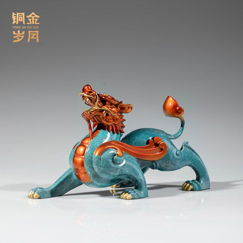 《霸王貔貅》铜金岁月黄铜摆件工艺品铜器客厅办公室装饰开业礼品