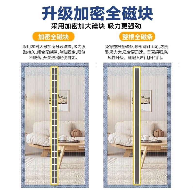 防蚊门帘魔术贴磁性夏季家用纱门防蝇虫全磁铁条加密金刚网自粘纱