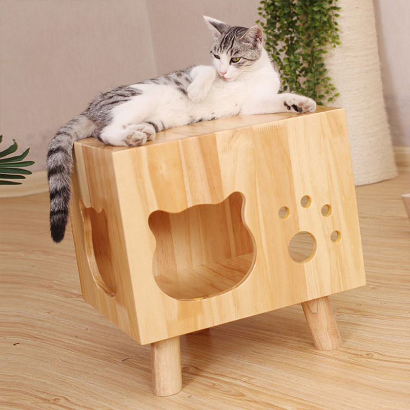 人猫共用凳猫凳子猫窝猫咪实木家具茶几木制宠物猫的日常生活用品