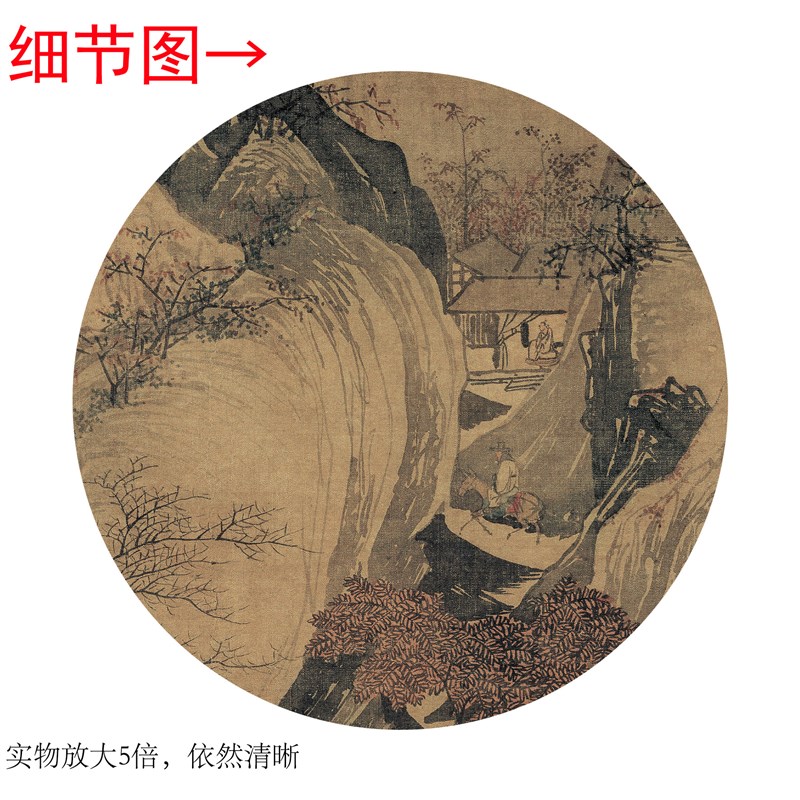 明唐寅唐伯虎《骑驴归思图》客厅书房茶室玄关装饰画山水挂画高清