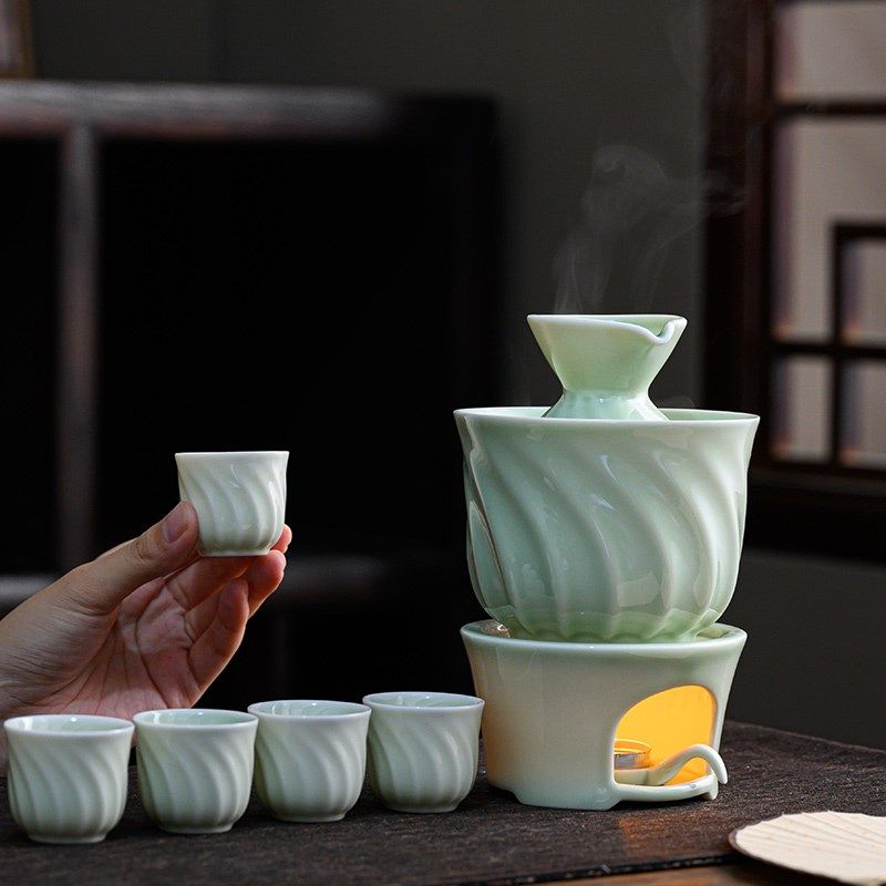 中式黄酒烫酒壶古风温酒器家用烛台底座加热暖酒壶酒具套装礼盒装