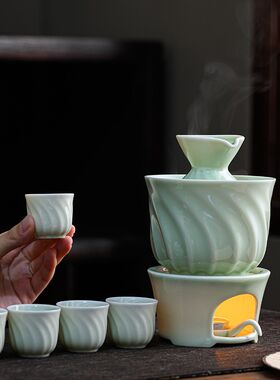 中式黄酒烫酒壶古风温酒器家用烛台底座加热暖酒壶酒具套装礼盒装