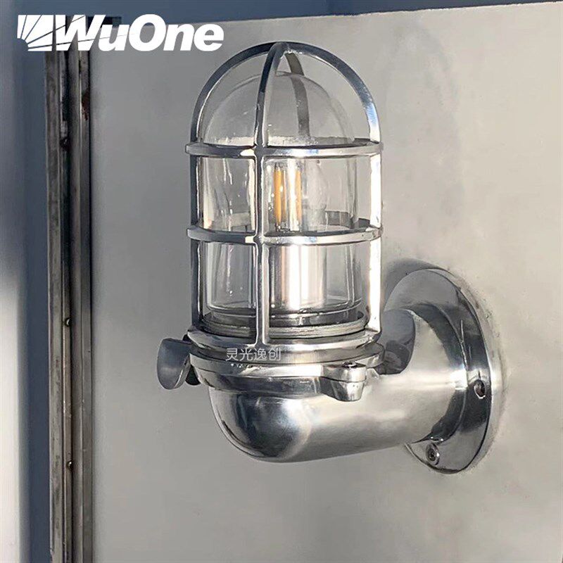 中古wuone灵光逸创 酒吧复古工业风墙壁灯铝铜材玻璃壁灯走廊酒吧