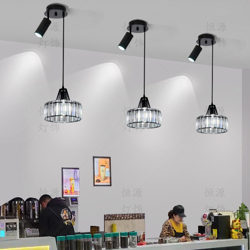 轻奢网红美甲店吊灯超亮专用店铺商用个性美发美容吧台灯具带射灯