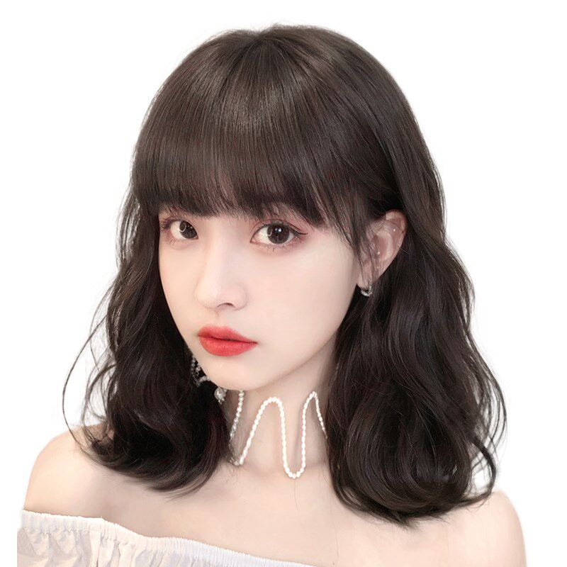假发女全头头套无痕蕾丝款真发轻薄透气短发波波头整顶卷发假发套