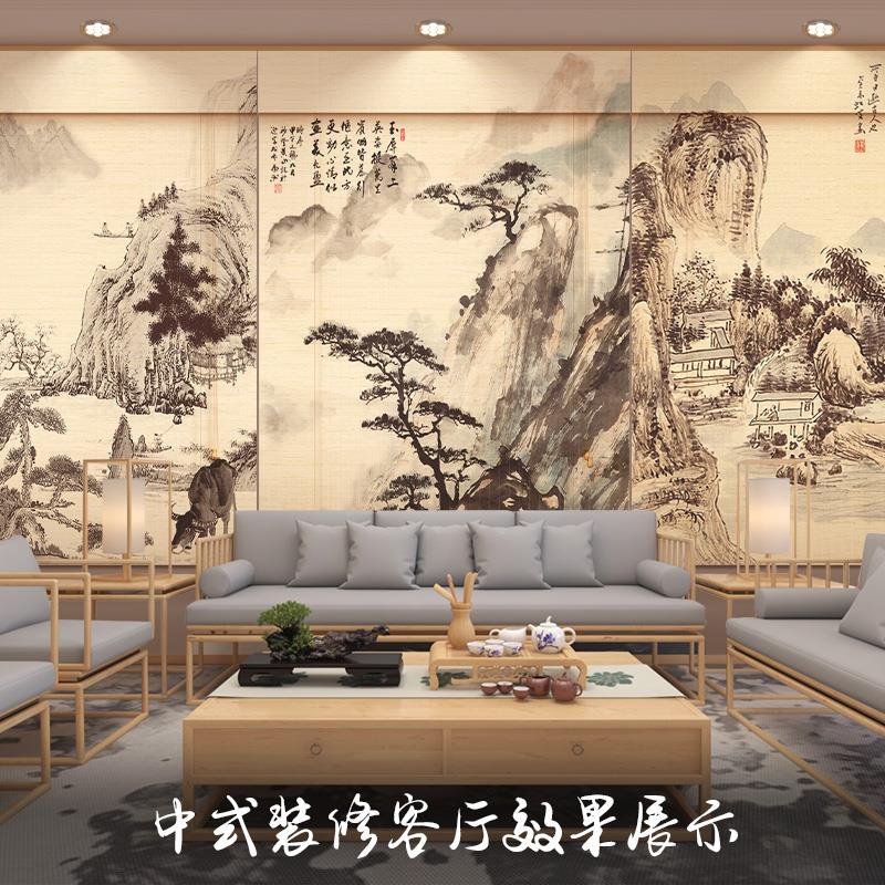 竹帘卷帘窗帘升降卷拉式中式禅意茶室书房遮挡遮阳挡风门帘隔断帘