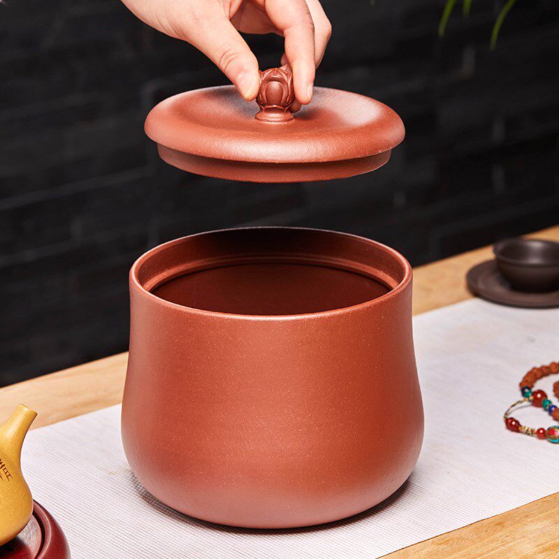 宜兴紫砂茶叶罐存茶醒茶一斤装大号存储罐子家用陶瓷茶具防潮高档