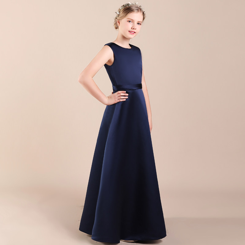 女大童小提琴音乐会演奏古筝钢琴演出服儿童锻面伴娘晚礼服公主裙