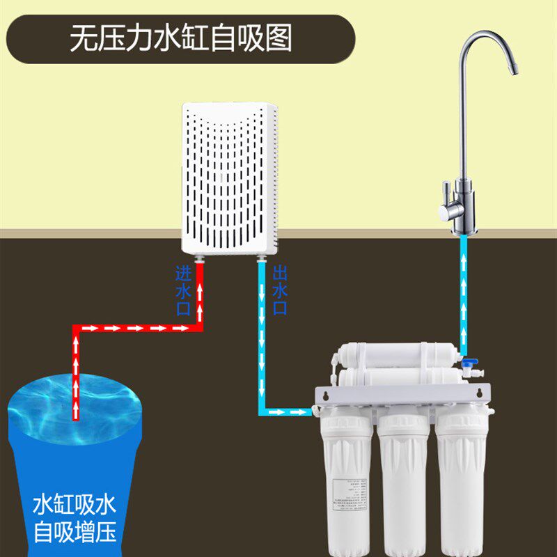 火星泉净水器自吸增压泵纯水机增压泵桶装水家用自动增压抽水泵