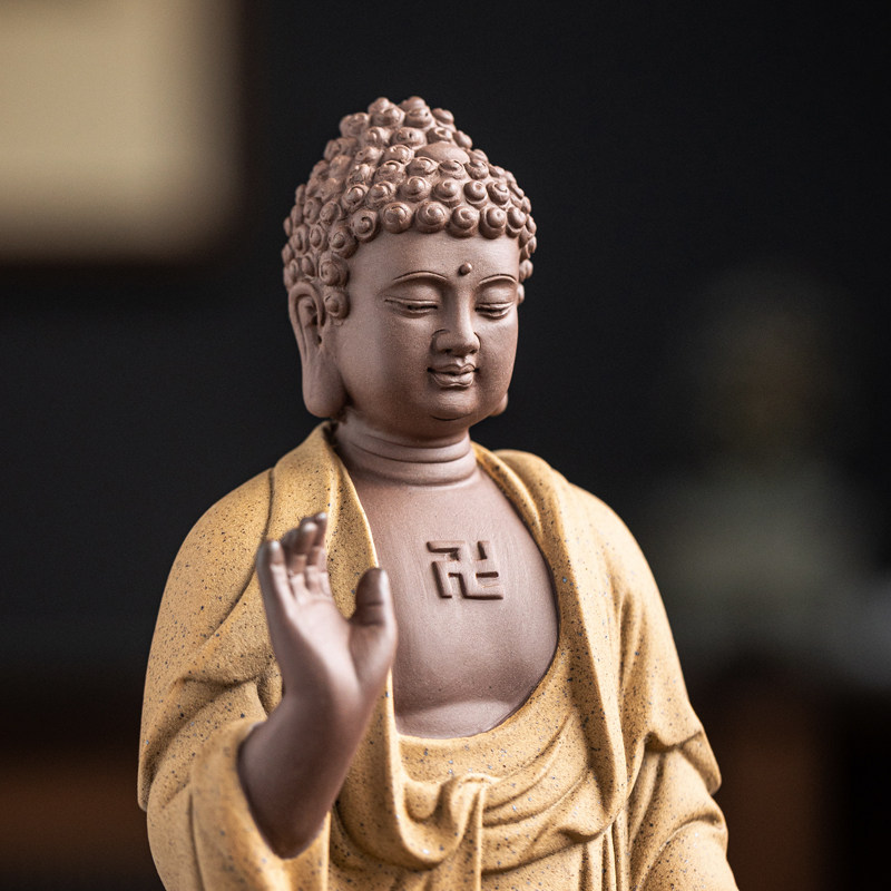中式婆娑三圣释迦摩尼观音地藏王菩萨家用供奉陶瓷佛像工艺品摆件