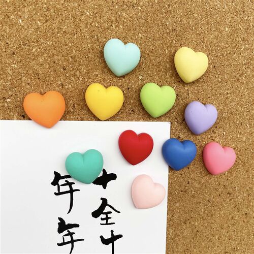 11个/套 彩色爱心形图钉工字钉照片墙图钉创意可爱桃心软木按钉