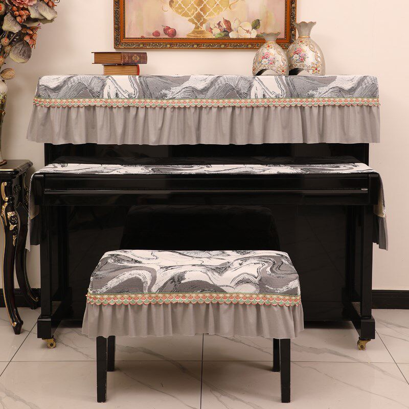 钢琴罩半罩轻奢高级感北欧钢琴防尘罩立式钢琴琴罩钢琴盖布琴凳罩