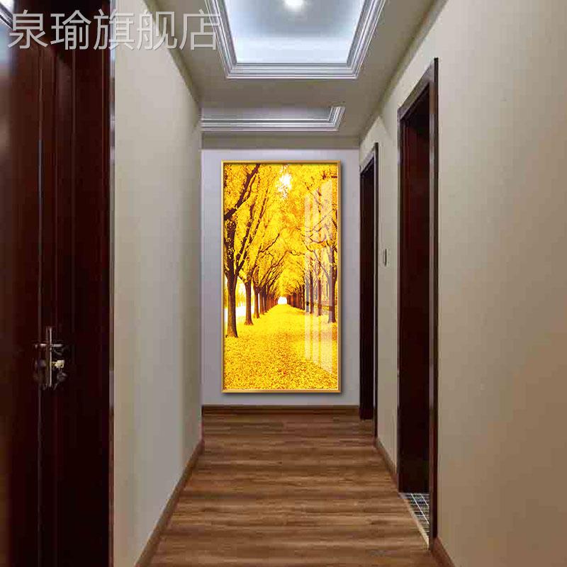 楼黄大道风金水梯走廊过道简约代背景关墙壁画入户玄装饰画现竖版