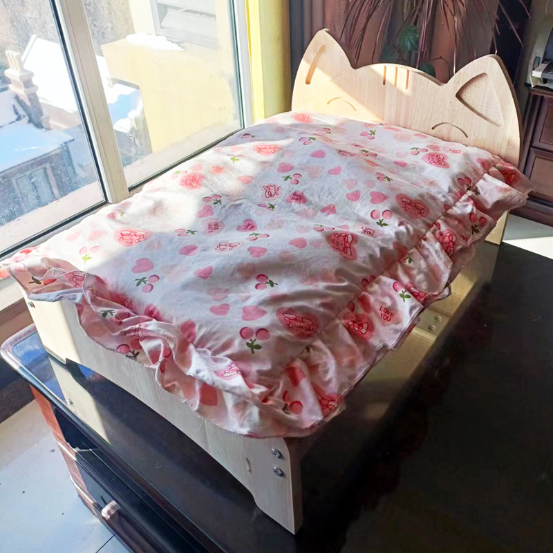 宠物床沙发猫咪实木床可爱小狗狗离地床垫狗窝猫窝幼儿园儿童动物