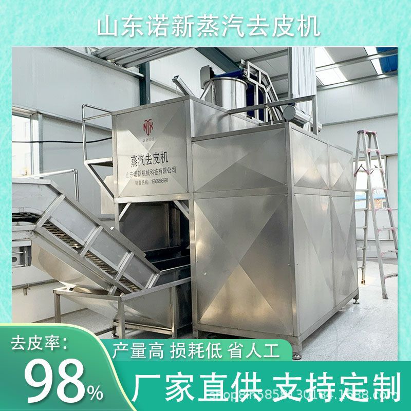葡萄土豆去皮设备 胡萝卜削皮机 全自动红薯蒸汽去皮机  诺新机械图片