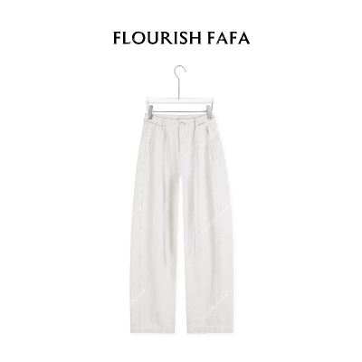FLOURISH FAFA【麻法】夏季薄款分割线九分牛仔裤时尚法棍版型