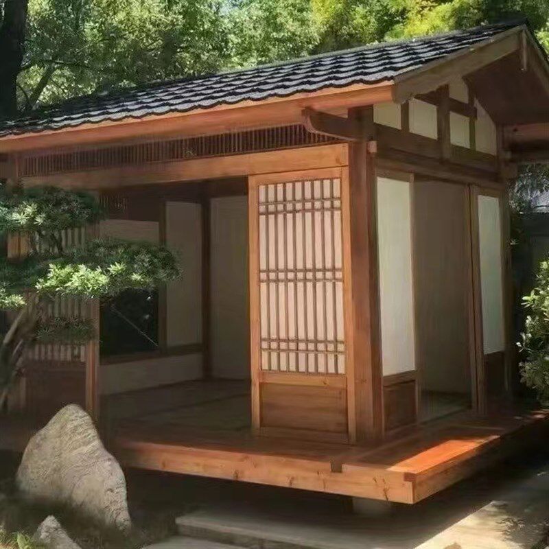 户外定制防腐木屋民宿休闲放松日式中式庭院茶室凉亭景区网红打卡