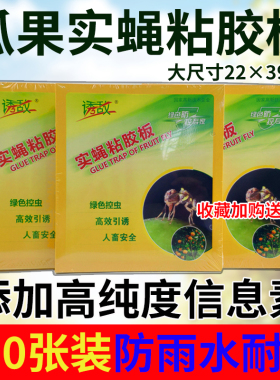 诱敌实蝇粘胶板双面果蝇贴粘针蜂农用粘虫板瓜果实蝇诱粘板诱捕器