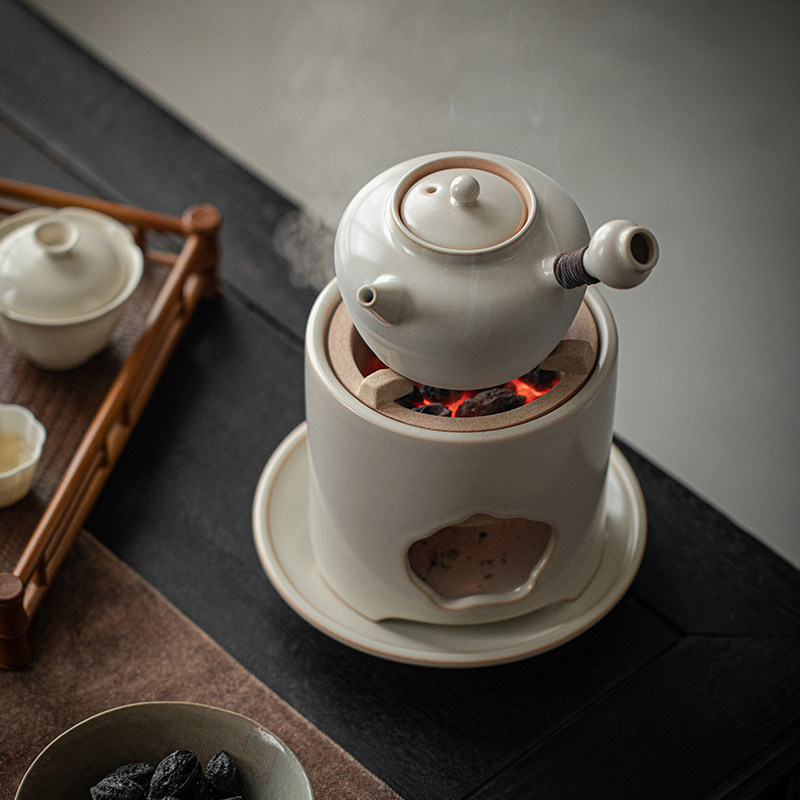草木祠 陶瓷碳烤炉罐罐茶煮茶器套装户外室内煮茶烧水壶围炉苏打