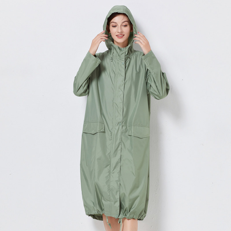 风衣式雨衣中长款成人男女时尚带帽防风雨防水服长袖雨披户外旅游
