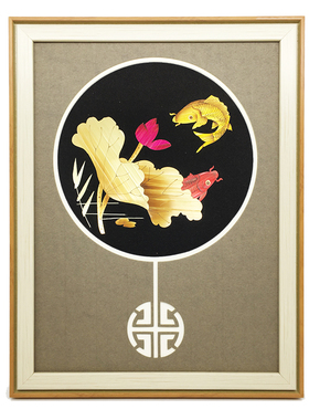 麦秆画工艺品 镜框装饰画 相框 中国风特色 家居装饰画 文化礼物