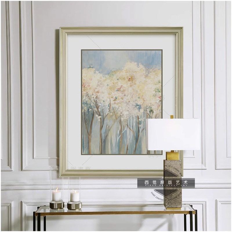 ART美式客厅装饰画双联意法式轻奢壁画高级感玄关卧室背景花卉画