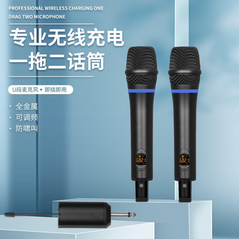 得普声 W5专业无线话筒KTV家用K歌调频手持麦克风卡拉OK唱歌电脑