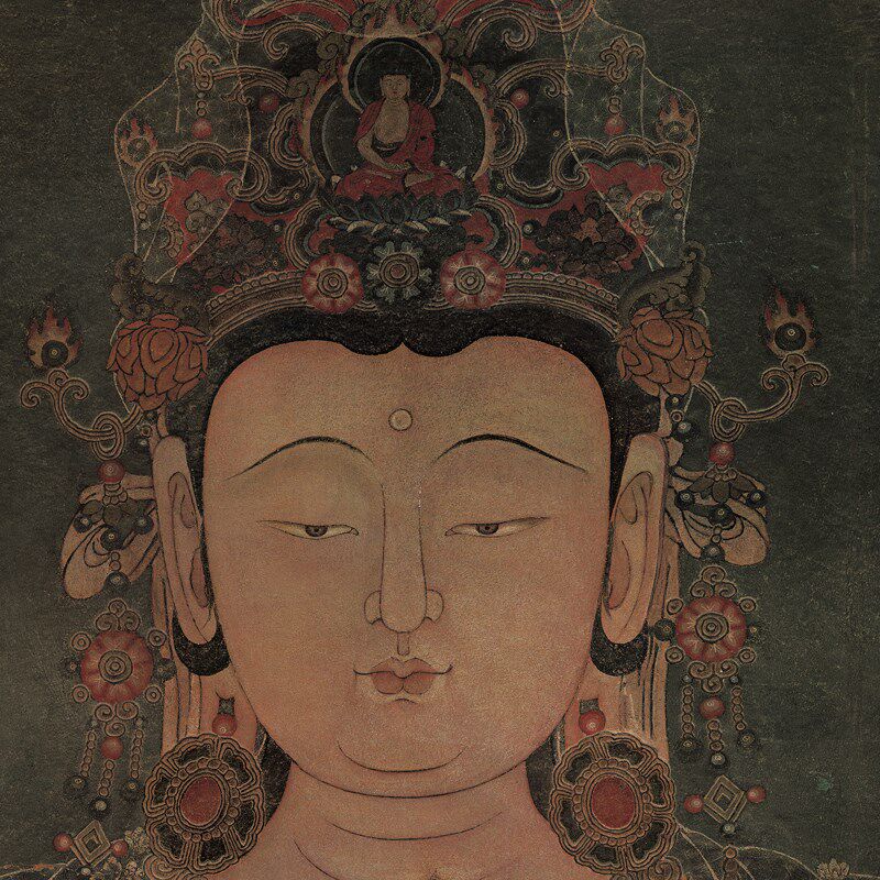 佛像菩萨法海寺壁画 水月观音坐像 复古书画人物国画仿古复制装饰