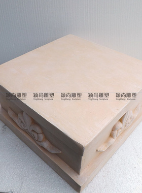 欧式落地雕塑摆件增高座子四面花纹四方底座家居装饰品浮雕罗马柱