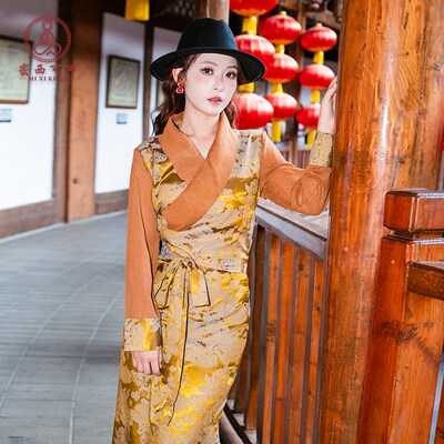 藏装女新款藏服民族服装藏式博拉西藏服垂感佳网红旅拍藏族服装