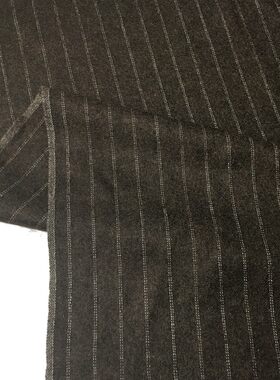 羊毛日韩呢布料条纹亮丝毛料套装西装外套裤子服装面料秋冬季新款