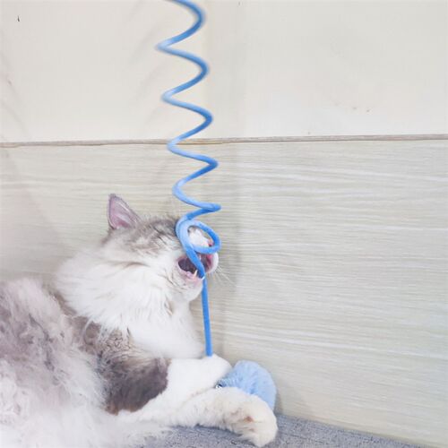 猫玩具悬挂弹簧兔毛球小猫幼猫耐咬带铃铛羽毛逗猫棒猫咪自嗨神器