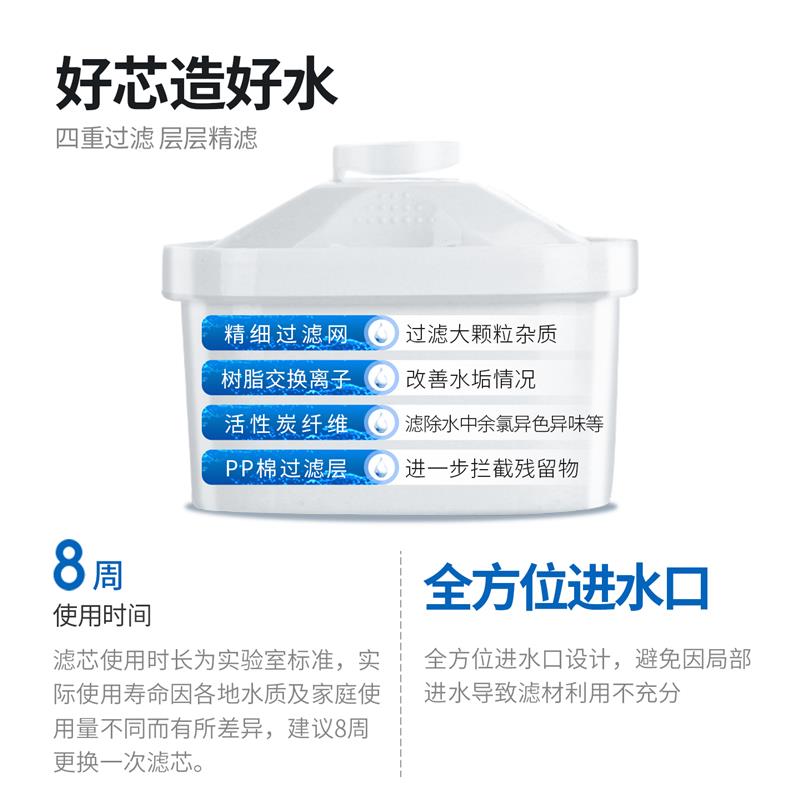 爱诗普霖净水壶厨房家用自来水过滤净水器+阻垢滤芯去水垢专家