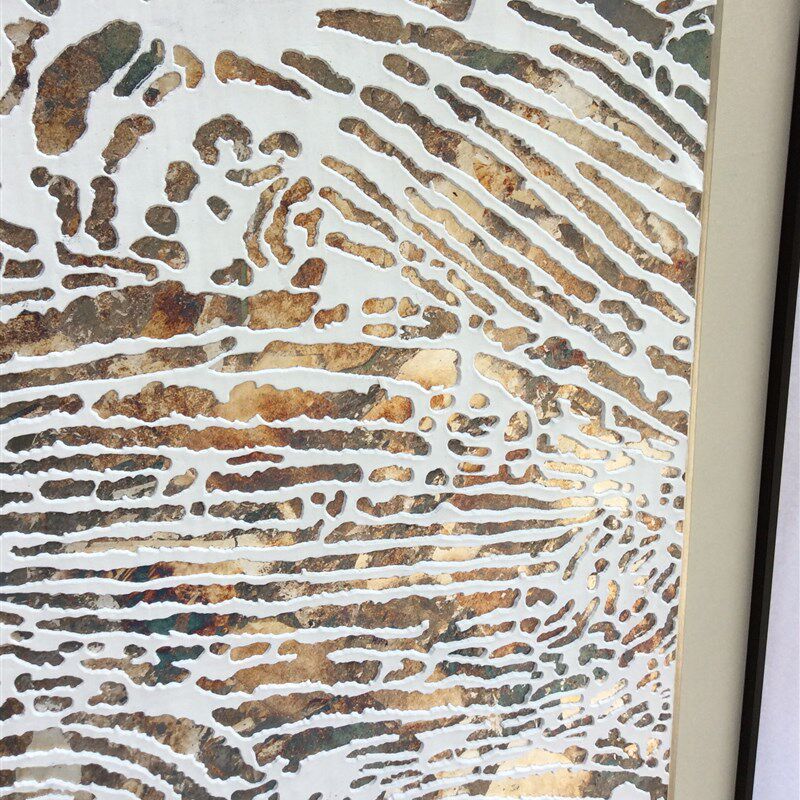 新中式山水综合材料实物挂画银箔客厅立体装饰玄关样板间餐厅包邮
