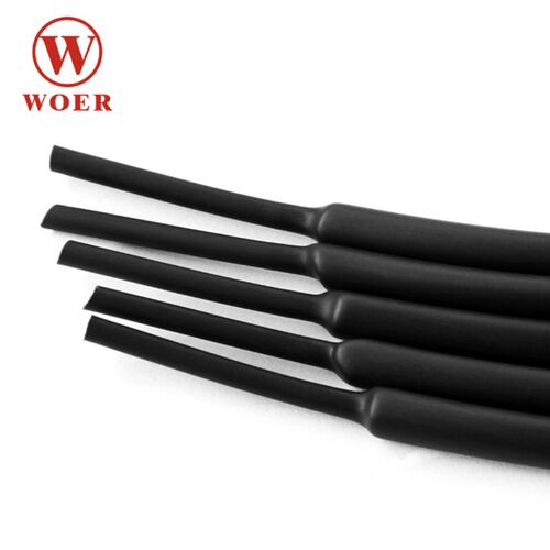 woer沃尔核材沃力达绝缘套管pe阻燃热缩管黑色热缩管4.5-6mm
