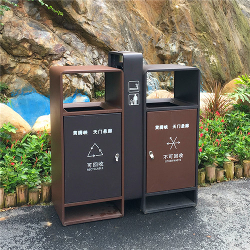 户外分类垃圾桶不锈钢烤漆大号商场公园景区小区机关街道环保商用