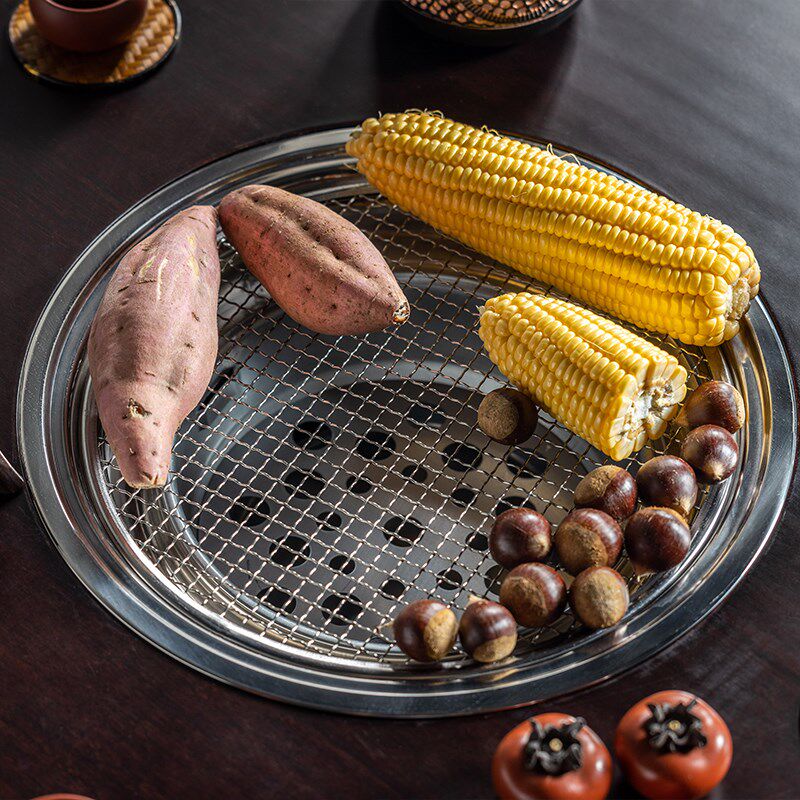 围炉煮茶桌庭院阳台小圆桌烤火锅茶台几炭火煮茶围炉烧烤桌椅组合