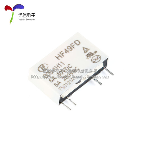 宏发继电器 HF49FD- 005 012 024-1H11 1组常开5A 4脚