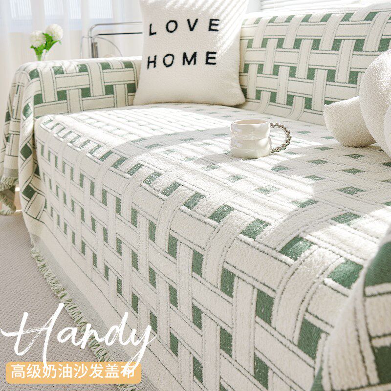 高级感沙发盖布2024新款雪尼尔四季通用沙发巾一整张全包万能套罩